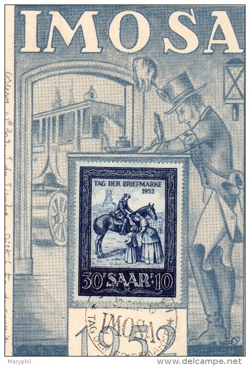 LOT 626 - SARRE N° 302 JOURNEE DU TIMBRE Distribution Du Courrier - Cheval - Maximumkarten