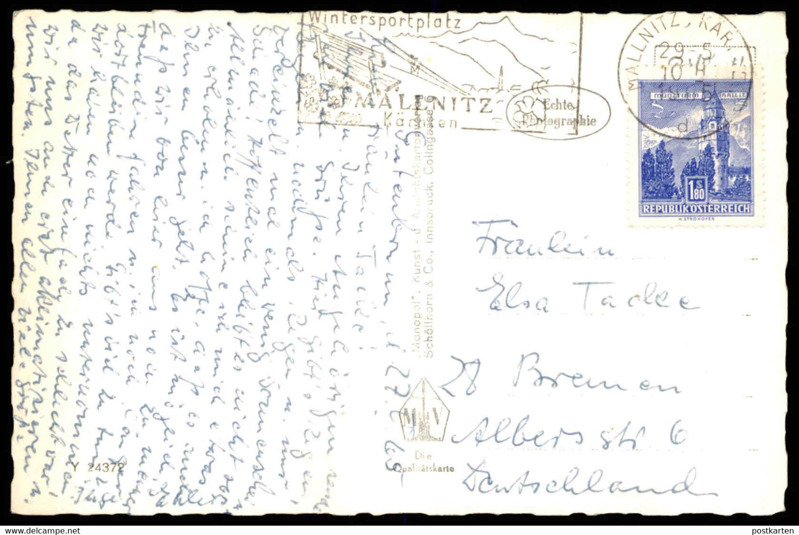 ÄLTERE POSTKARTE MALLNITZ TAUERNTAL ALPENGASTHOF GUTENBRUNN MIT GEISELSPITZE KÄRNTEN Pkw Car Opel ? Austria Cpa Postcard - Mallnitz