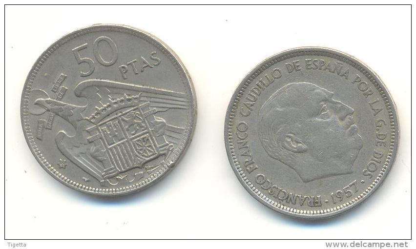 SPAGNA  50  PESETAS  ANNO 1957 - 50 Peseta