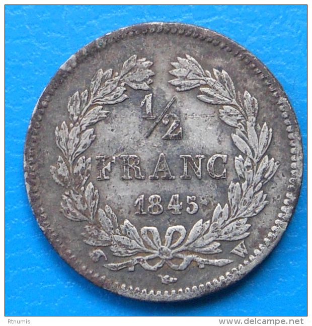 Louis-Philippe 1/2 Franc 1845 W LILLE - 1/2 Franc