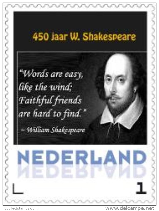 Nederland  2014  Shakespeare 3  Quote     Postfris/mnh/sans Charniere - Persoonlijke Postzegels