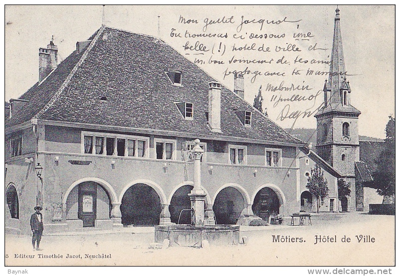 NE40   --  MOTIERS  ---  HOTEL DE VILLE  --  1905 - Môtiers 