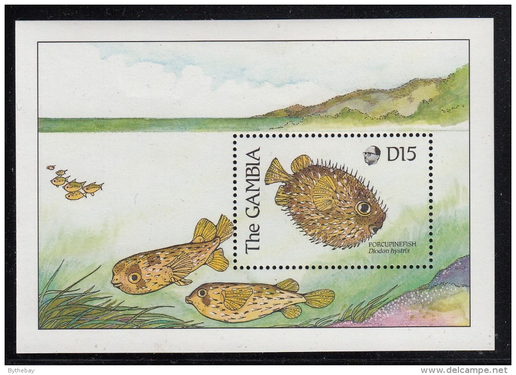 Gambia MNH Scott #895 Souvenir Sheet 15d Porcupinefish - Gambia (1965-...)