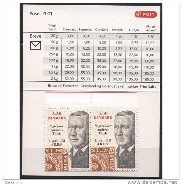 Dänemark 2001 150 Jahre Dänische Briefmarken 1274 MH Postfrisch (D14268) - Booklets