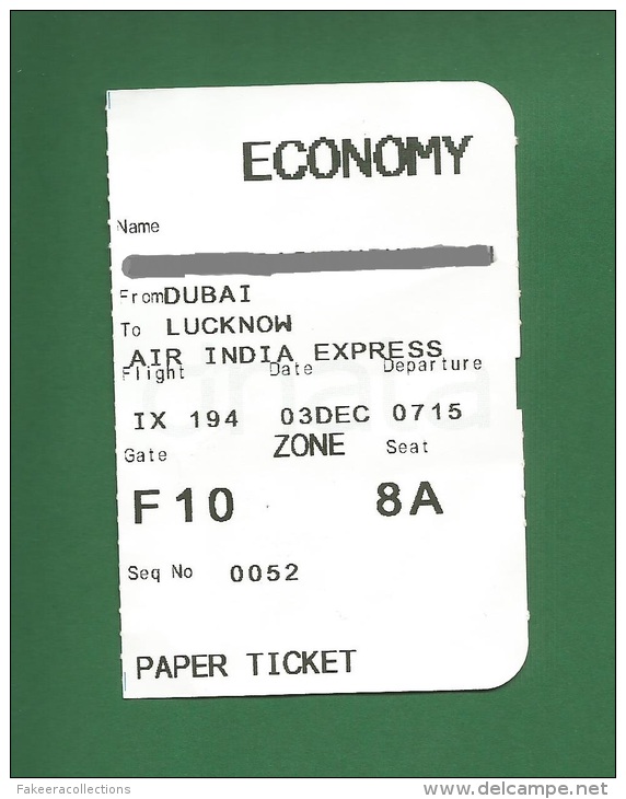 Air India Express IX - Boarding Pass - Dubai To Lucknow - As Scan - Boarding Passes