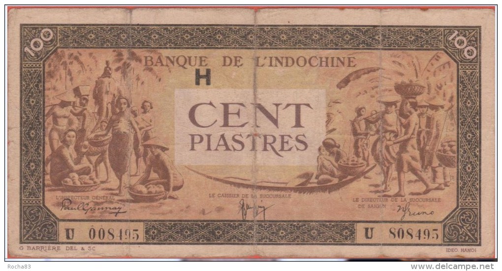 INDOCHINE - 100 Piastres De 1942 - Pick 73 - Indochina