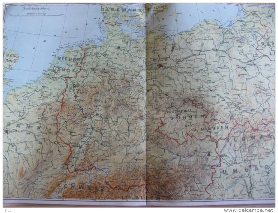 Atlas  28 Pages En Allemand Années 1940  Volk Heimat Und Welt Couverure : Traces D âge Interieur O.K. - Landkarten