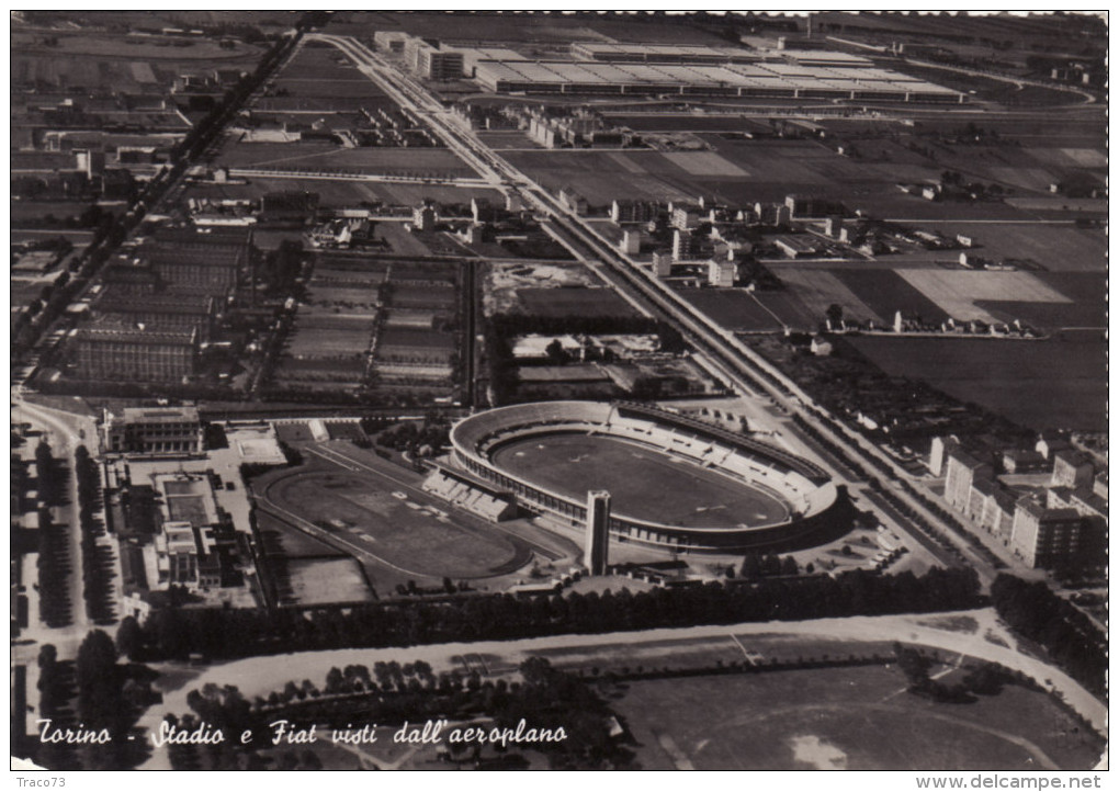 TORINO  /   Stadio E Fiat Visti Dall´aeroplano_ Viaggiata - Stadia & Sportstructuren