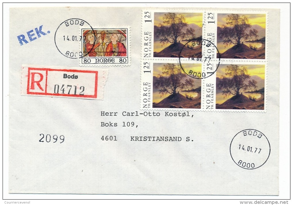 NORVEGE - Lot 12 enveloppes - affranchissements divers années 76 / 77