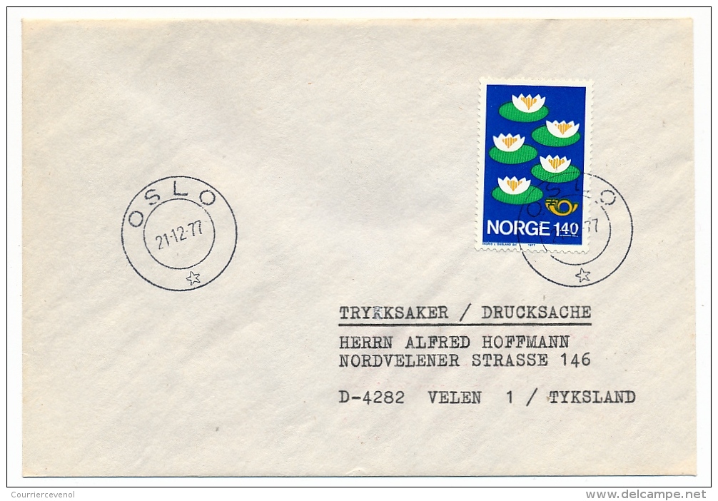 NORVEGE - Lot 6 Enveloppes - Nénuphars - Affranchissements Divers Années 77 / 80 - Lettres & Documents