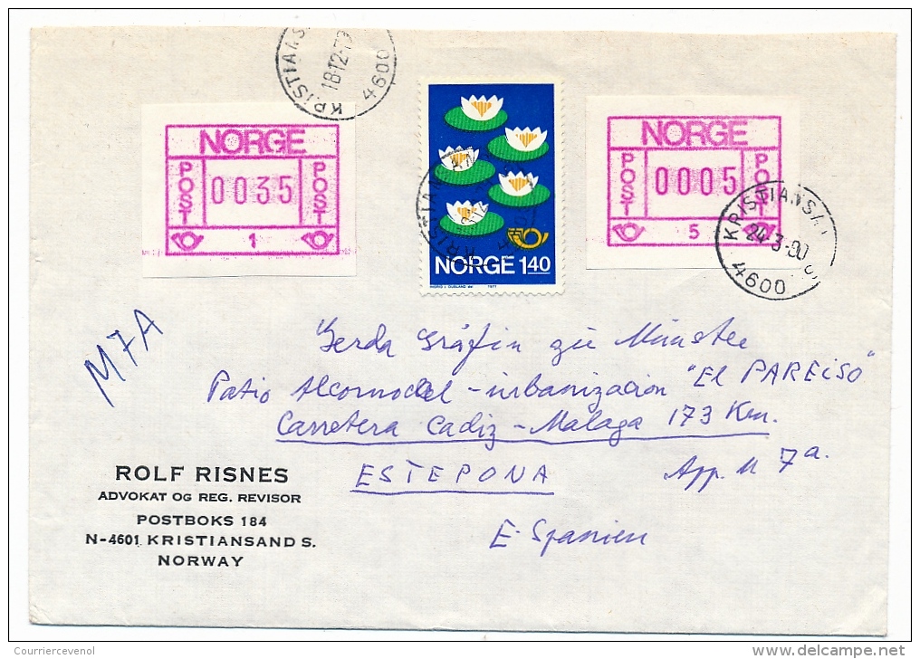 NORVEGE - Lot 6 Enveloppes - Nénuphars - Affranchissements Divers Années 77 / 80 - Brieven En Documenten