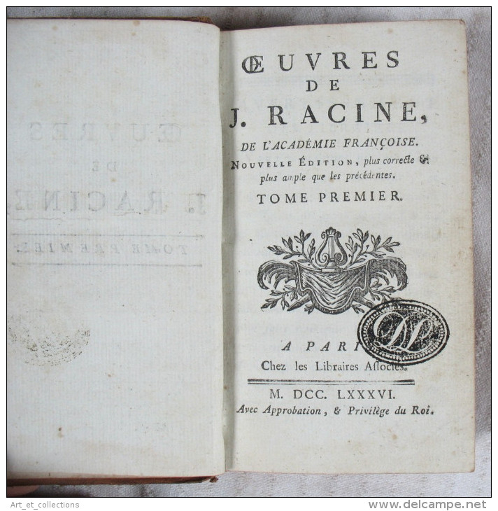 &OElig;uvres de RACINE en 3 Tomes / Éditions Les Libraires Associés en 1786