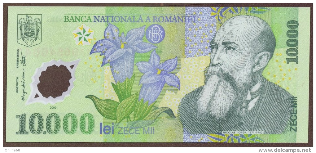 ROMANIA 10.000 LEI 2000 SERIE 013B POLYMER  UNC - Romania