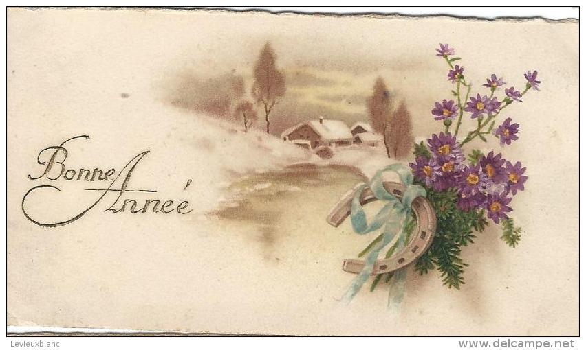 Petite Carte De Voeux/  Circulée/ Chalet , Fer à Cheval Et Fleurs/ Vers 1930 CVE62 - New Year