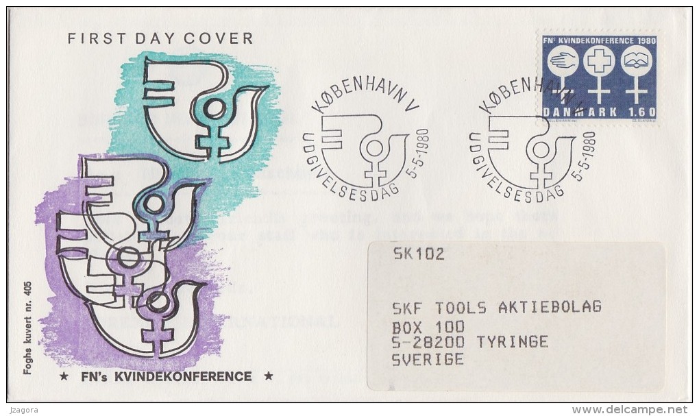 UNO UNITED NATIONS WOMEN RIGHTS FRAUENRECHTE LES DROITS DES FEMMES DERECHOS  MUJERES DENMARK 1980 MI 701 FDC Slania - Colecciones & Series