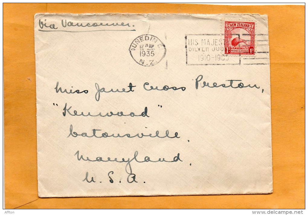 New Zealand 1935 Cover - Storia Postale