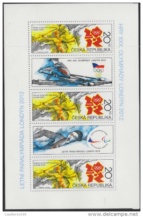 O) 2012 CZECH REPUBLIC, GAMES OF THE XXX OLYMPIAD LONDON, MNH - Unused Stamps