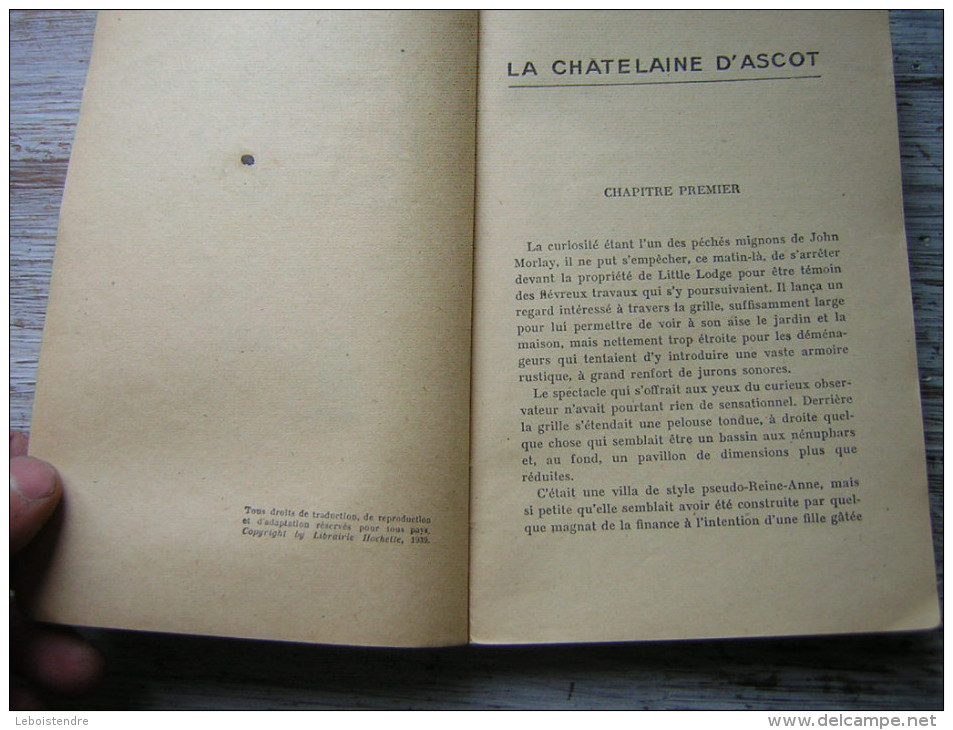 LA CHATELAINE D'ASCOT  PAR EDGAR WALLACE  HACHETTE 1947
