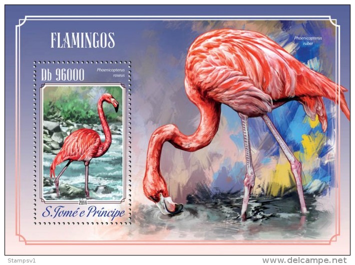 S. Tome&Principe. 2014 Flamingos. (508b) - Flamingos