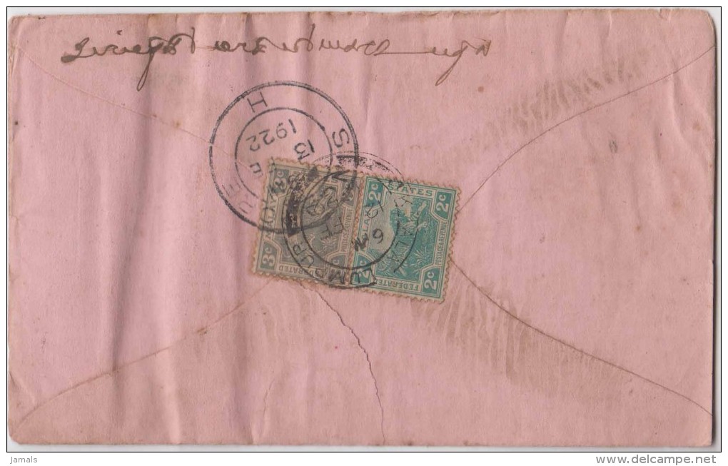 Malay State, Tiger, Commercial Cover Kualalampur To Singapore As Per The Scan - Federated Malay States