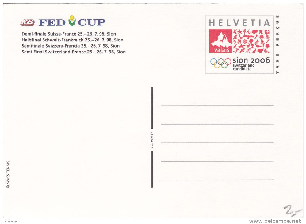 TENNIS : Demi finale Suisse-France les 25 et 26.7.1998 à Sion : Nos championnes