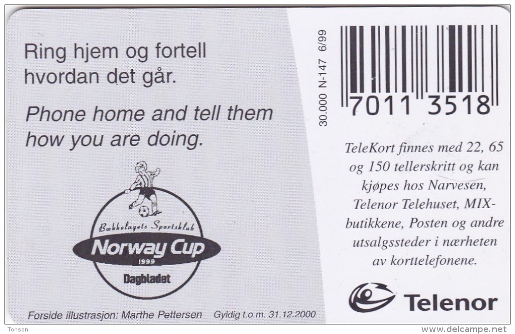 Norway, N147, Norway Cup 1999, Football, 2 Scans. - Norwegen