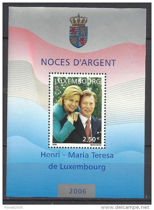 LUXEMBOURG .NOCES D'ARGENT . HENRI - MARIA THERESA DE LUXEMBOURG .NEUF ET NON PLIE . - Blocs & Feuillets