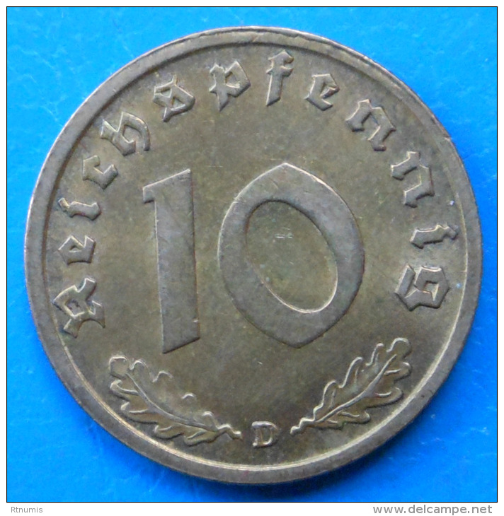 Allemagne Germany Deutschland 3ème Reich 10 Reichspfennig 1937 D Km 92 SUPERBE !!! - 10 Reichspfennig