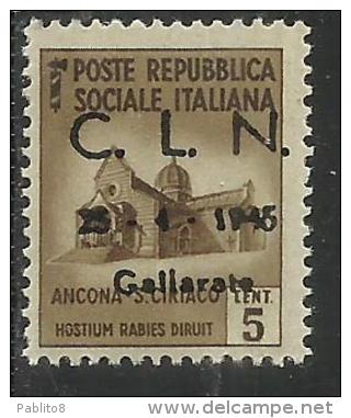 ITALY ITALIA 1945 CLN GALLARATE MONUMENTS DESTROYED OVERPRINTED MONUMENTI DISTRUTTI SOPRASTAMPATO CENT. 5 MNH - Centraal Comité Van Het Nationaal Verzet (CLN)