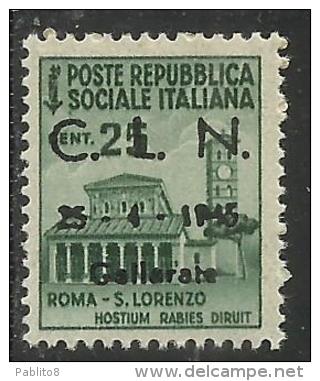 ITALY ITALIA 1945 CLN GALLARATE MONUMENTS DESTROYED OVERPRINTED MONUMENTI DISTRUTTI SOPRASTAMPATO CENT. 25 MNH - Centraal Comité Van Het Nationaal Verzet (CLN)