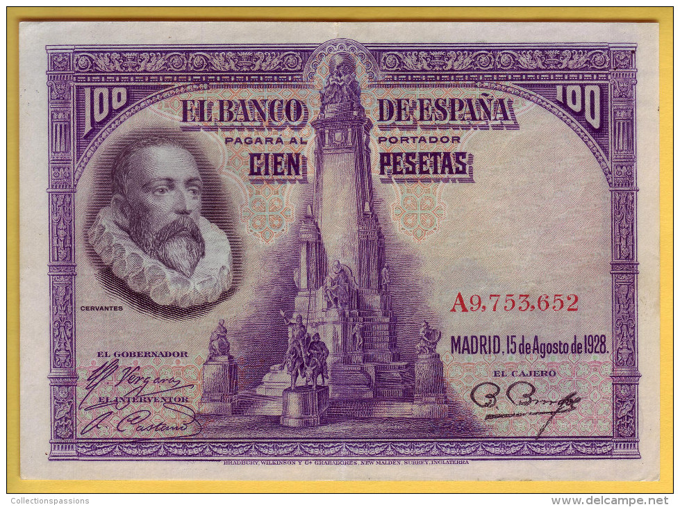 ESPAGNE - Billet De 100 Pesetas. 15-08-1928. Pick: 76a. SUP+ - 100 Peseten