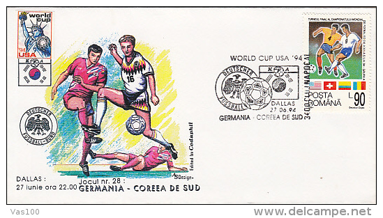 USA'94 SOCCER WORLD CUP, GERMANY- SOUTH KOREA GAME, SPECIAL COVER, 1994, ROMANIA - 1994 – USA