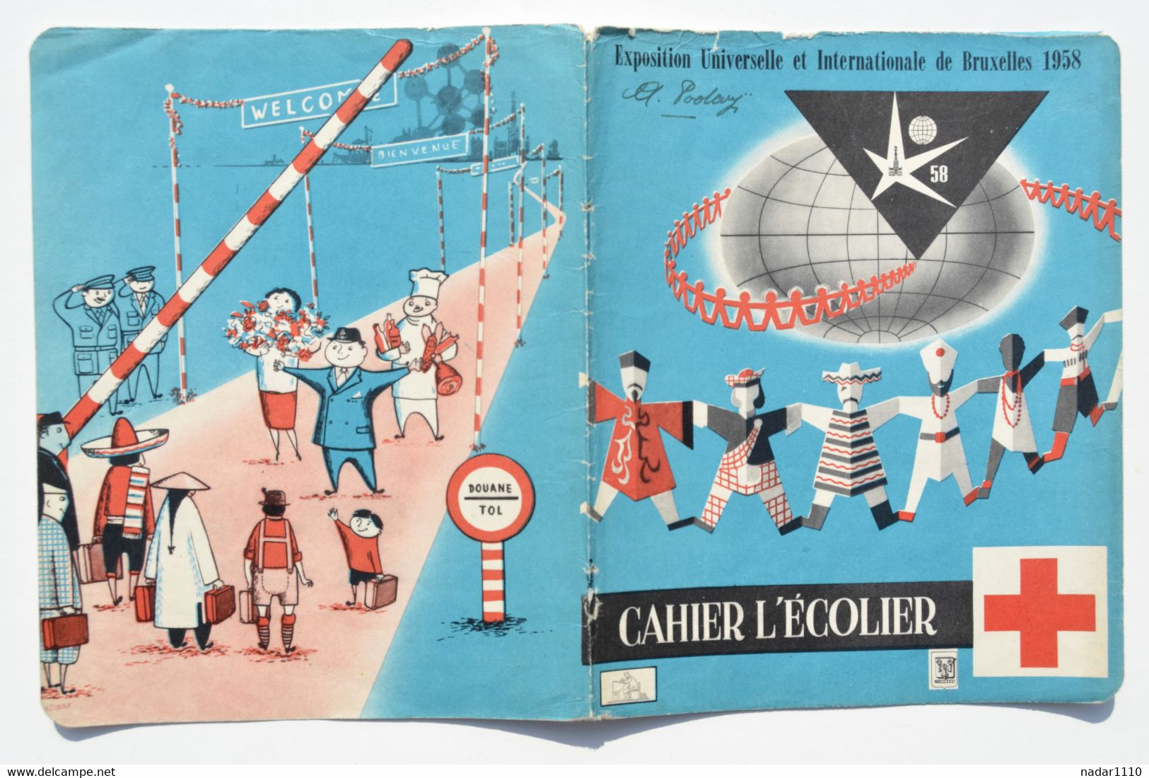 EXPO 1958 BRUXELLES : Couverture N° 135 Du Cahier De L'Ecolier / Croix-Rouge, Expo 58 - Kinderen