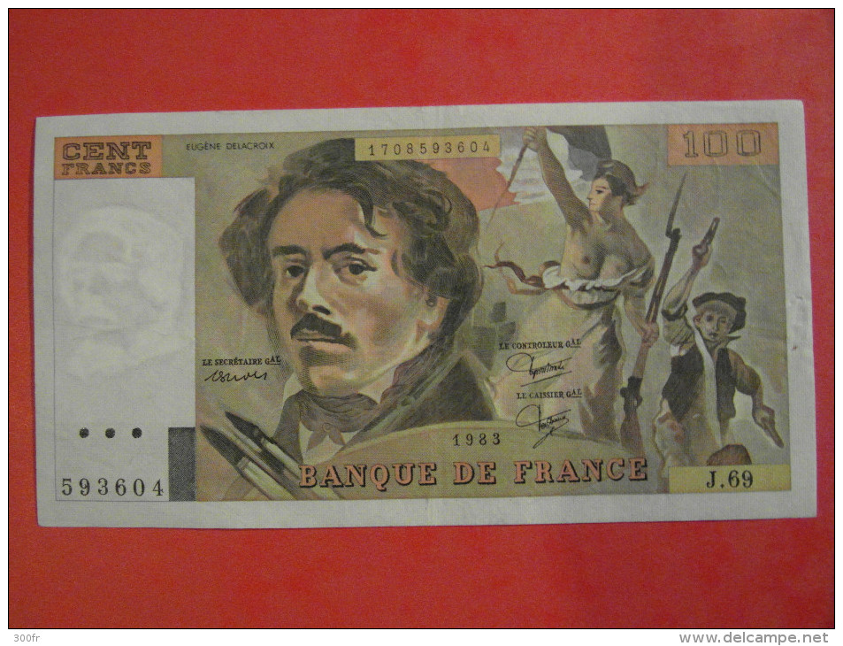 Billet Français 100 Francs Eugéne Delacroix 1983 - 100 F 1978-1995 ''Delacroix''