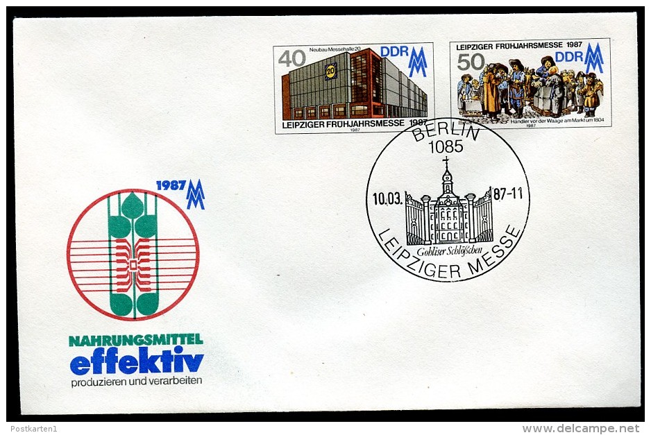 DDR U6 Umschlag MESSE Leipzig Sost.. 1987  Kat 4,00 € - Briefomslagen - Gebruikt