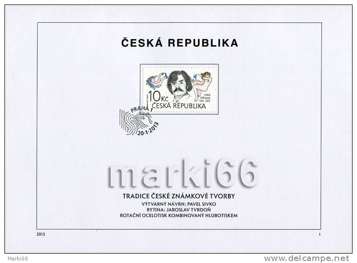 Czech Republic - 2013 - Traditions Of Czech Stamp Production - Ivan Strnad, Czech Engraver  - FDS (first Day Sheet) - Storia Postale