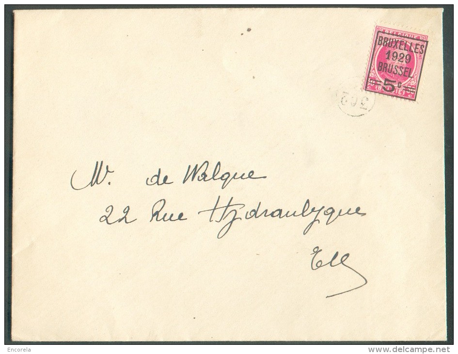 N°273 - 5c. S/40c. BRUXELLES 1929 BRUSSEL Sur Lettre Imprimé Vers La Ville - Superbe  - 10340 - Typos 1922-31 (Houyoux)