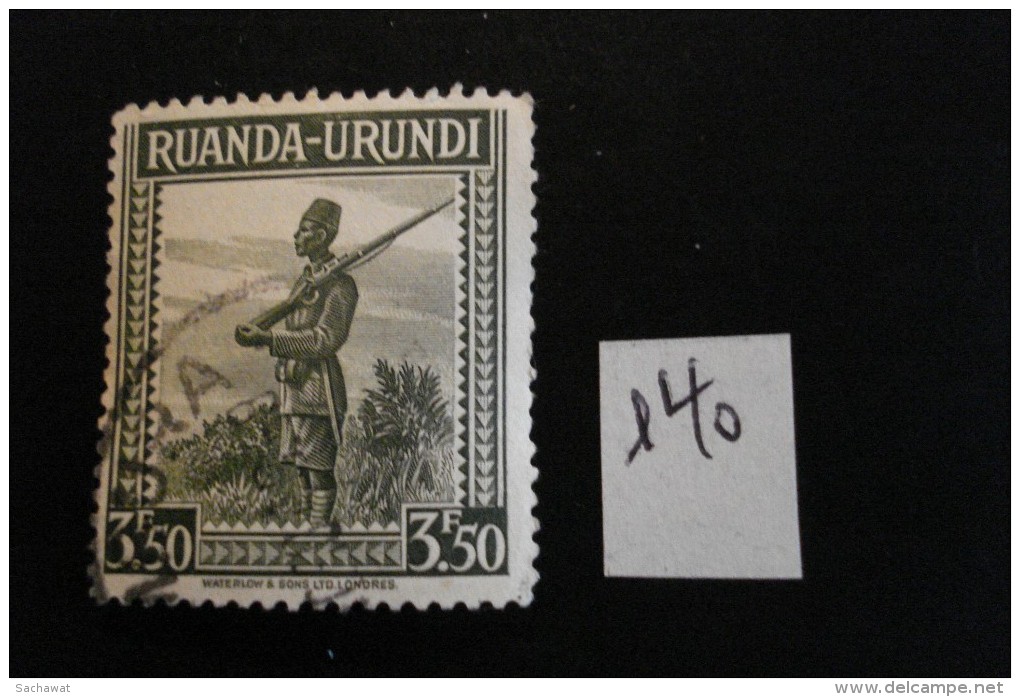 Ruanda-Urundi - Année 1942 - 3,50 Brun (soldat) - COB 140 - Oblitéré . Used - Gebraucht