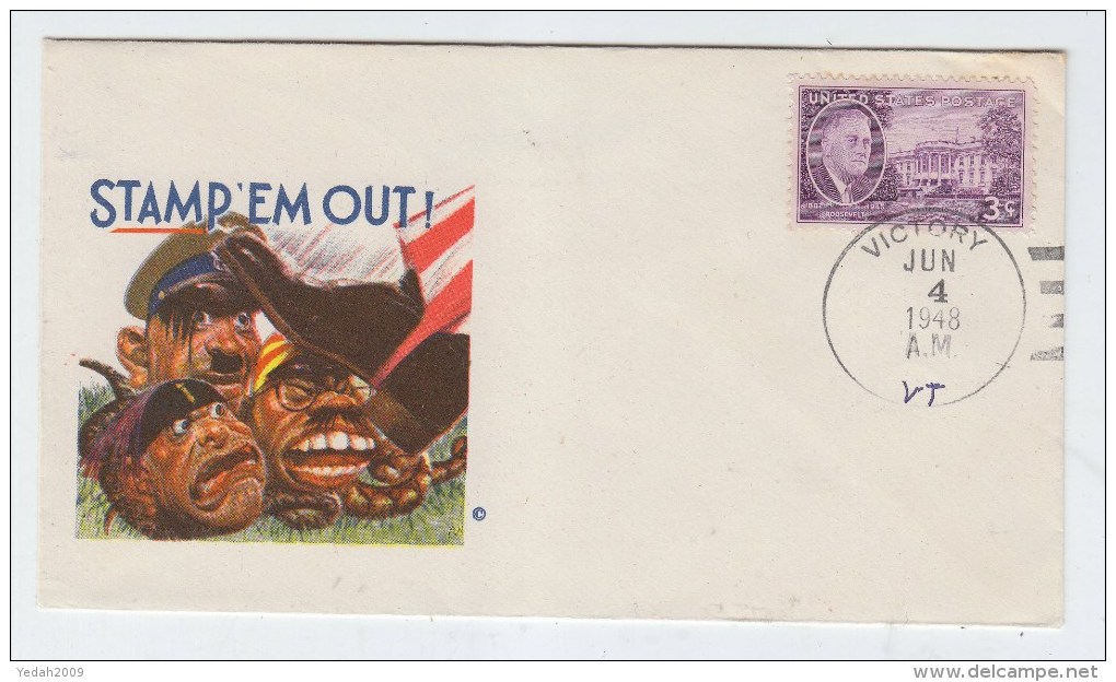 USA STAMP EM OUT CACHET COVER 1948 - Cartoline Ricordo