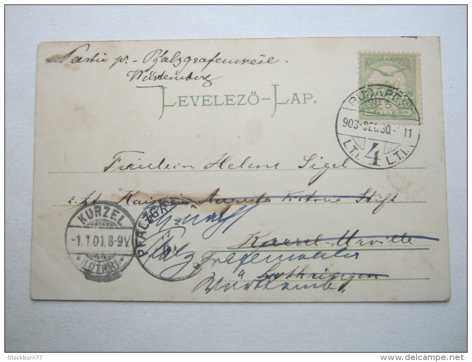 1903, Budapest    Firmenlochung , Perfin , Beleg - Covers & Documents