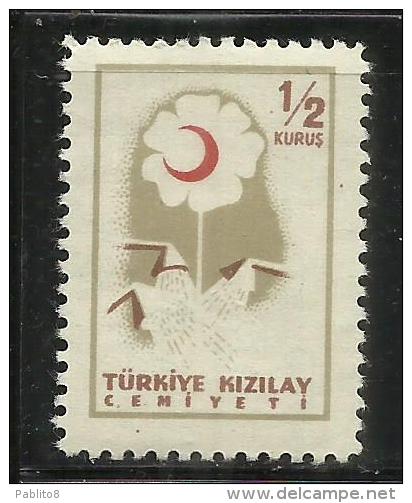 TURCHIA - TURKÍA - TURKEY 1957 POSTAL TAX SEGNATASSE FLOWER FIORE 1/2 K MNH - Timbres-taxe