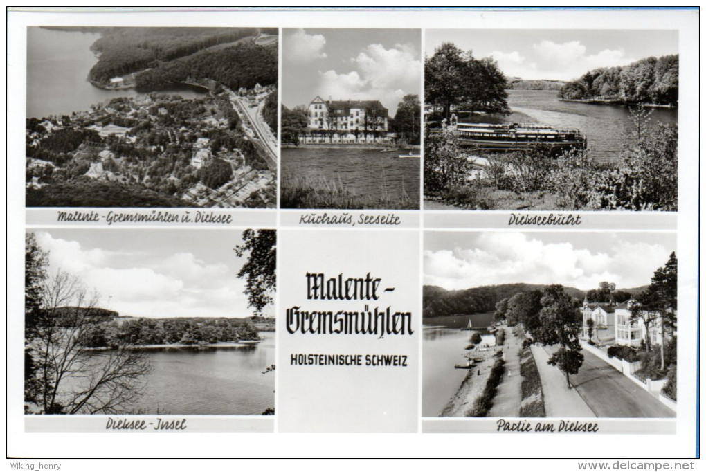 Malente Gremsmühlen - S/w Mehrbildkarte 9 - Malente-Gremsmuehlen