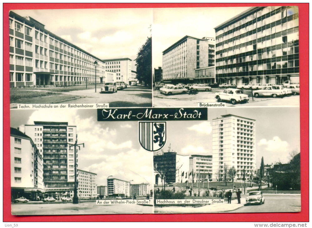 158631 / Karl-Marx-Stadt - CAR , MOTOR BIKE , STRASSE - Germany Deutschland Allemagne Germania - Chemnitz (Karl-Marx-Stadt 1953-1990)