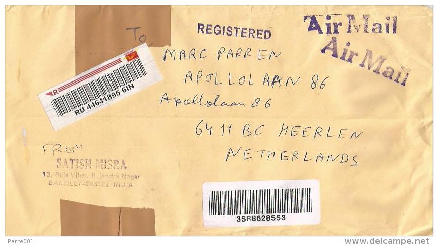 India 2014 Rajendra Nagar Meter Franking Postal Training Centre Of Mysore “Meghdoot” Customs Barcoded Registered Cover - Briefe U. Dokumente