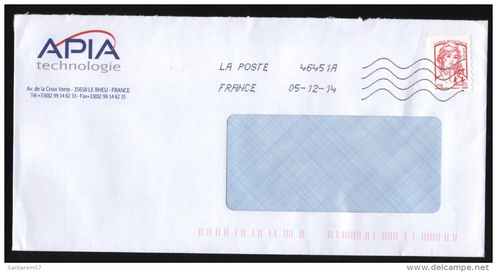 France 2013 Oblitéré Used Stamp Marianne De Ciappa Et Kawena Sur Enveloppe Apia Technologie - 2013-2018 Marianne De Ciappa-Kawena