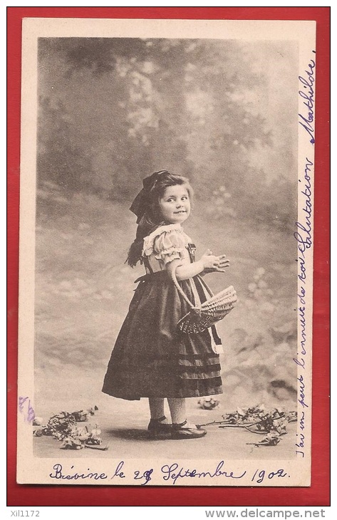 TDI1-19  Jeune Fille Au Panier.  Cachet Brévine 1902 - La Brévine