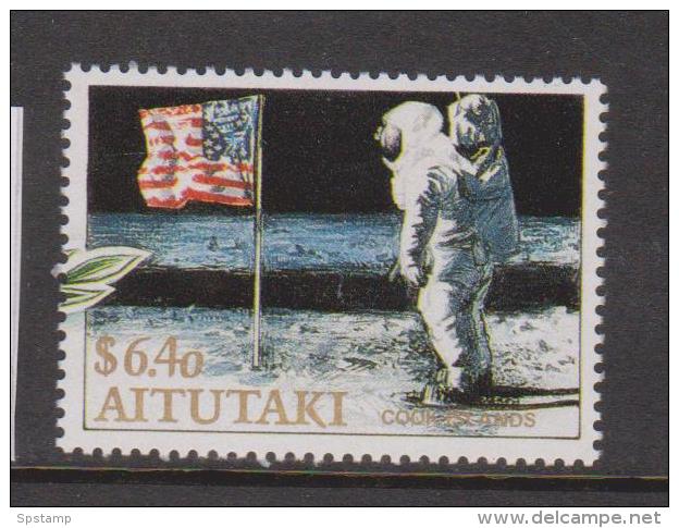 Aitutaki 1989 Moon Landing Anniversary $ 6.40 Single MNH - Space - Aitutaki