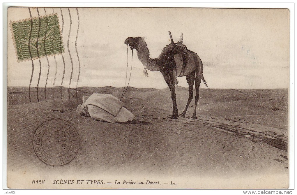 - SAHARA - 6158 - Scènes Et Types - La Prière Au Désert - Ecrite  En 1919 - Westelijke Sahara