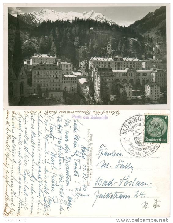 AK Salzburg 5640 Bad Gastein Badgastein Österreich AUSTRIA 1939 11.7.1940 Bad Vöslau Autriche Ansichtskarte Postcard - Bad Gastein