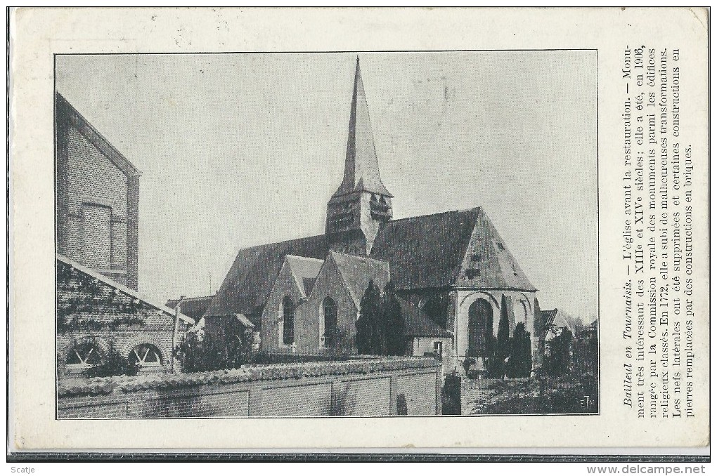 Bailleul En Tournaisis.  -  L´ Eglise;  1912 Naar Namur - Estaimpuis